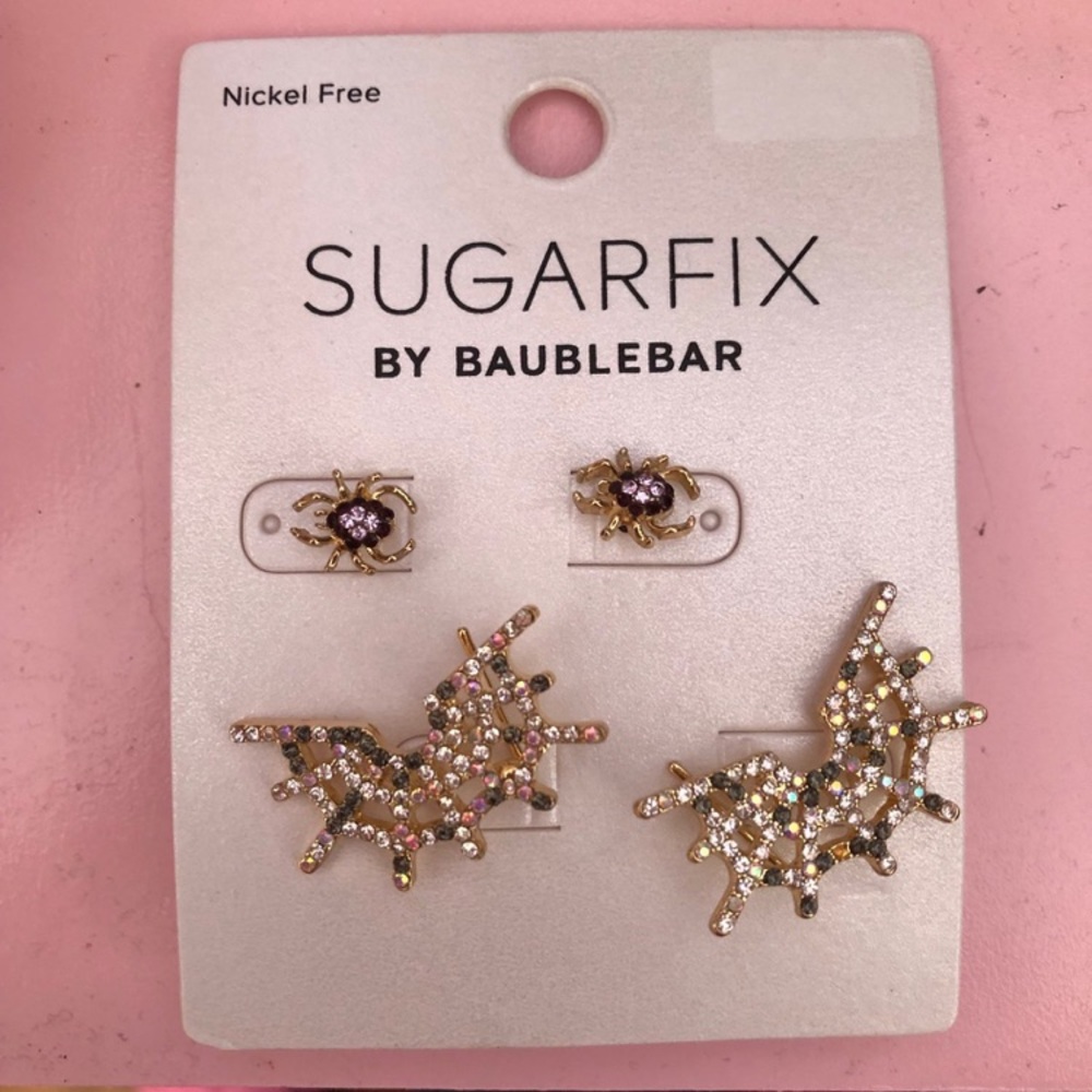 Earrings sugarfix spider web halloween